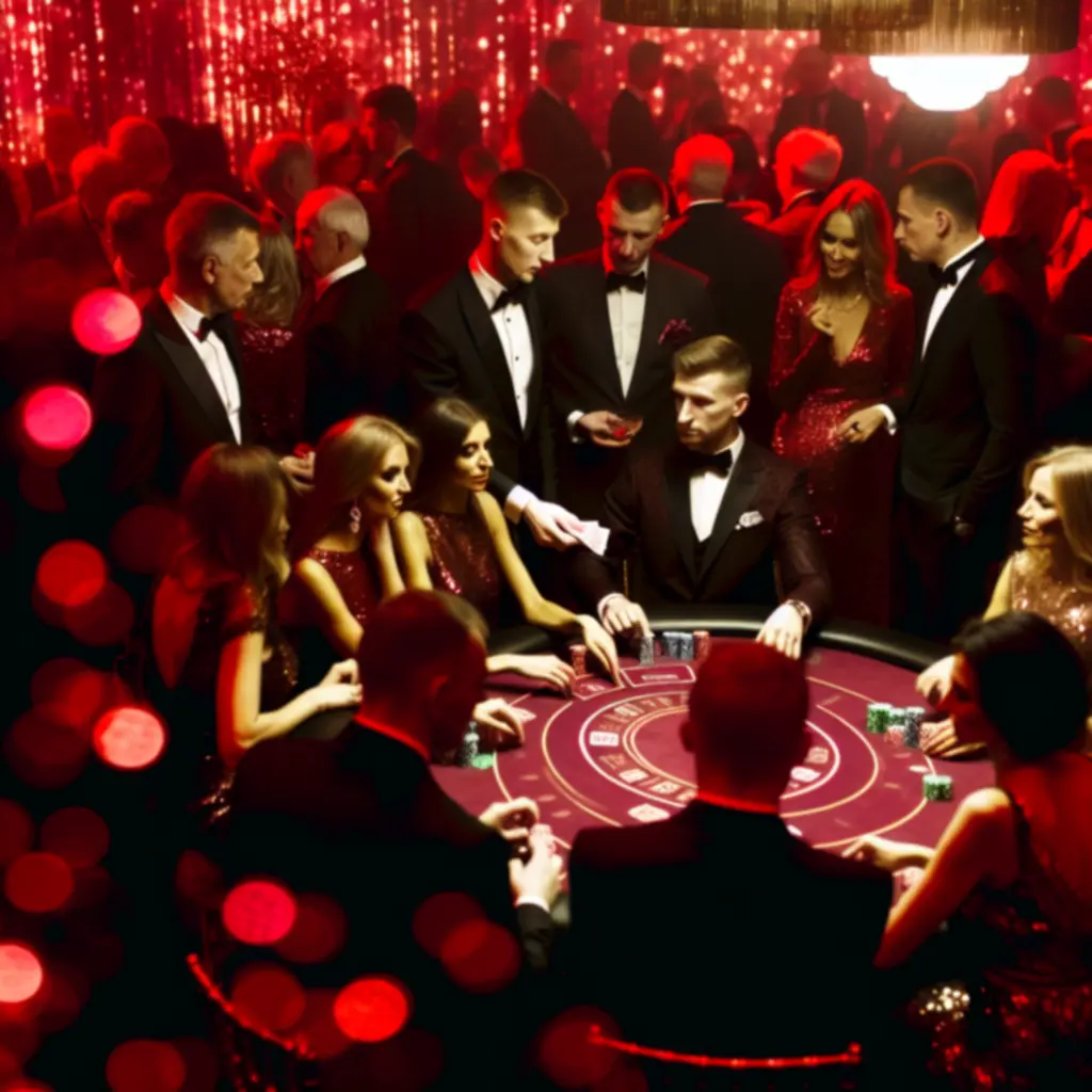 Luksusowy stół do pokera przygotowany na wieczór kasynowy