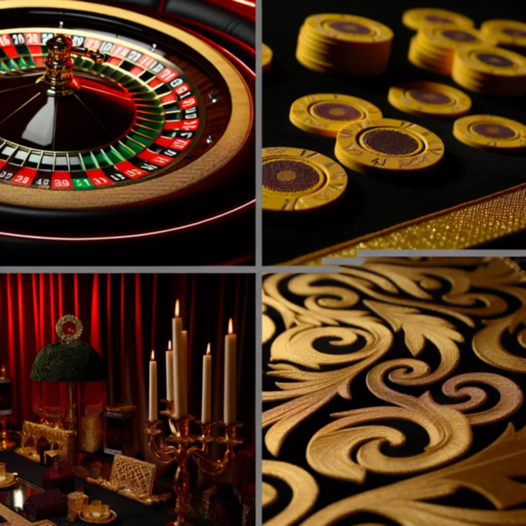 Detale dekoracji luksusowego eventu kasynowego