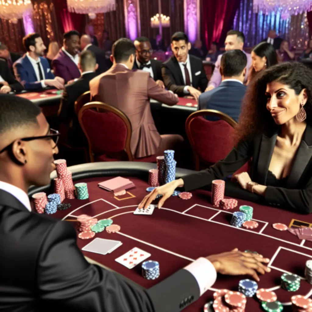 Firmowy wieczór kasynowy z pracownikami przy stołach do gry