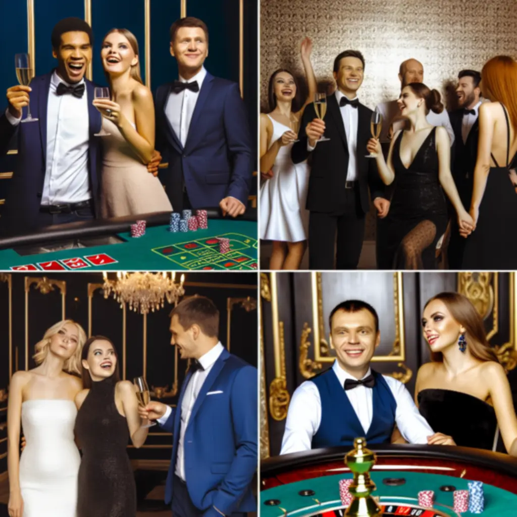 Goście bawiący się podczas prywatnego wieczoru kasynowego