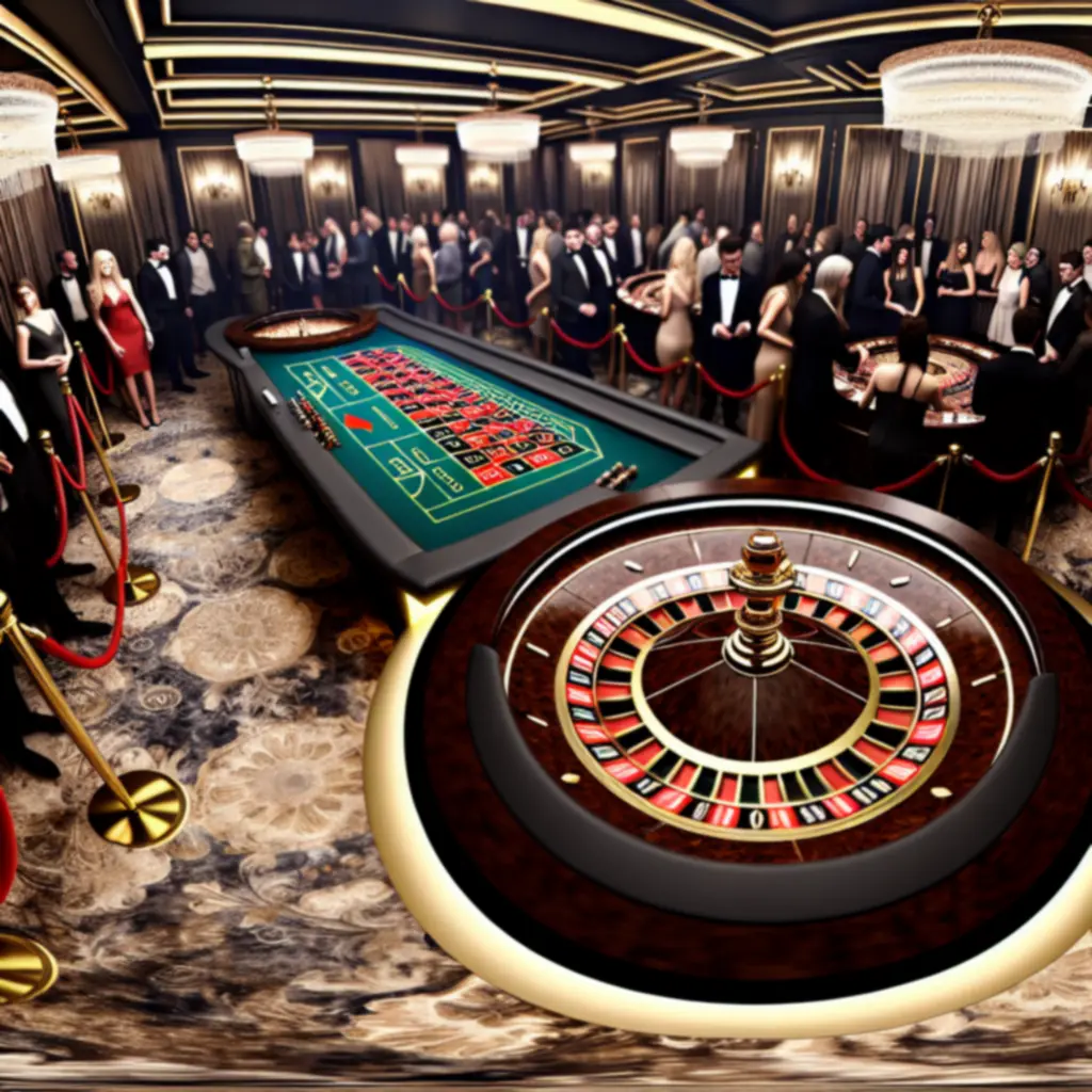 Luksusowa sala z ruletką przygotowana na wieczór kasynowy