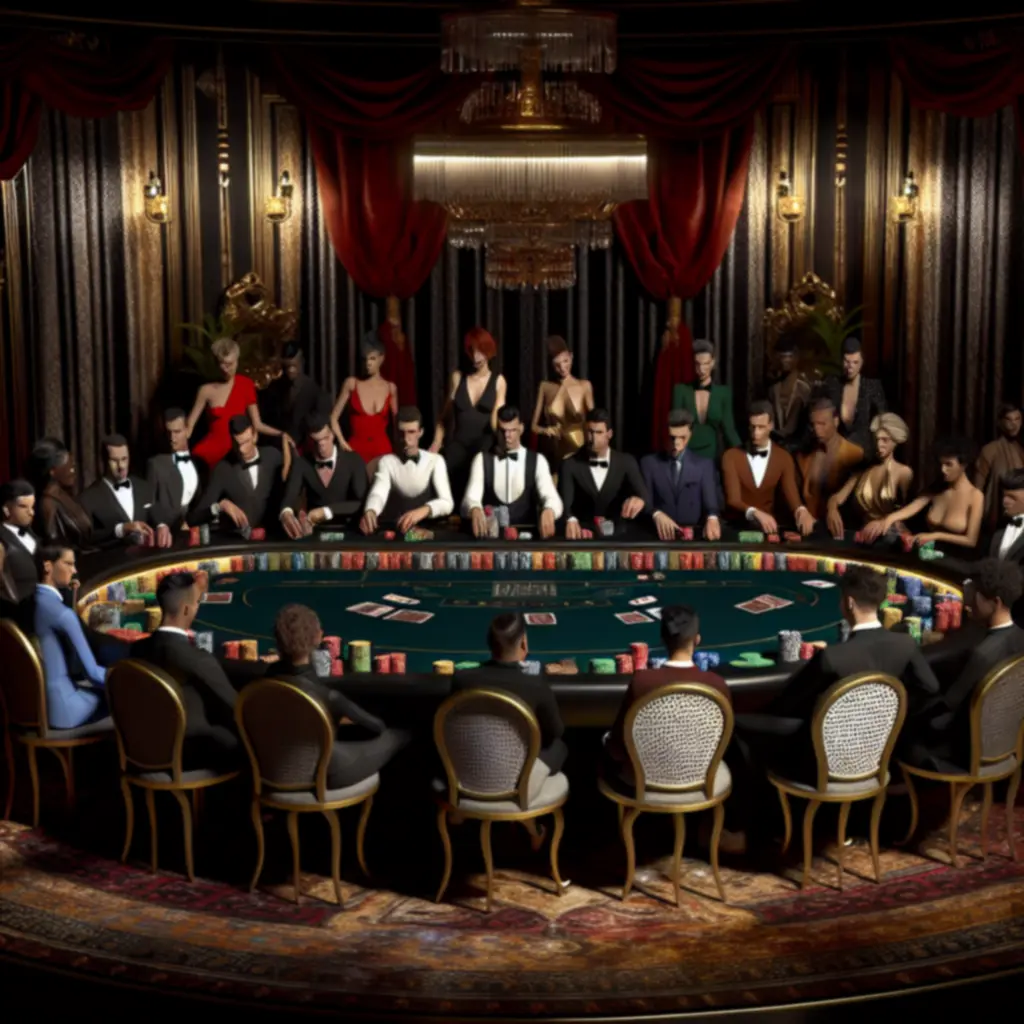 Ekskluzywny stół pokerowy przygotowany na wieczór VIP